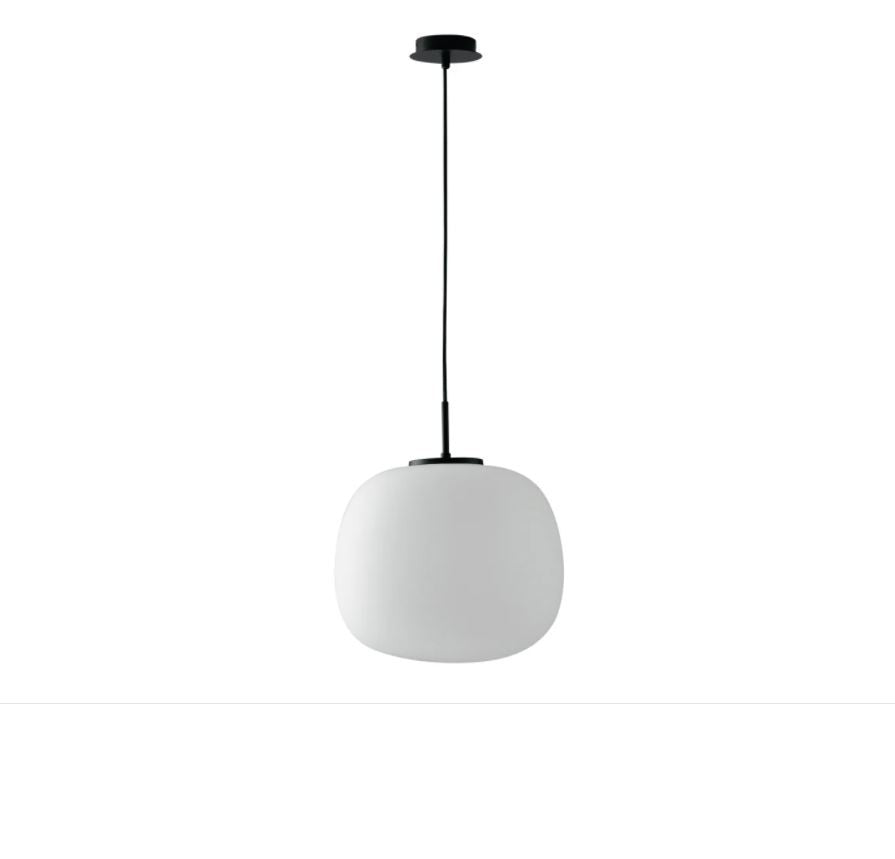Sospensione vetro opale struttura nero opaco D.35cm 1XE27 non incl. TOLOMEO Sospensione vetro opale struttura nero opaco D.35cm 1XE27 non incl. TOLOMEO